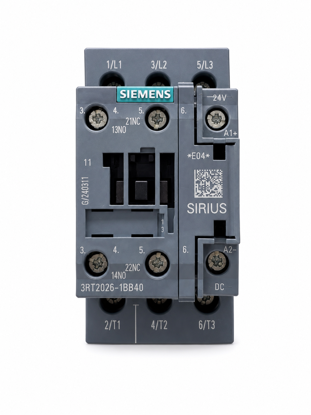 Contactor Siemens SIRIUS 3RT2026-1BB40 | Bobina 24 VDC | 25A | 1NO + 1NC