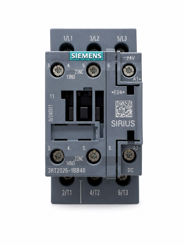 Contactor Siemens SIRIUS 3RT2026-1BB40 | Bobina 24 VDC | 25A | 1NO + 1NC