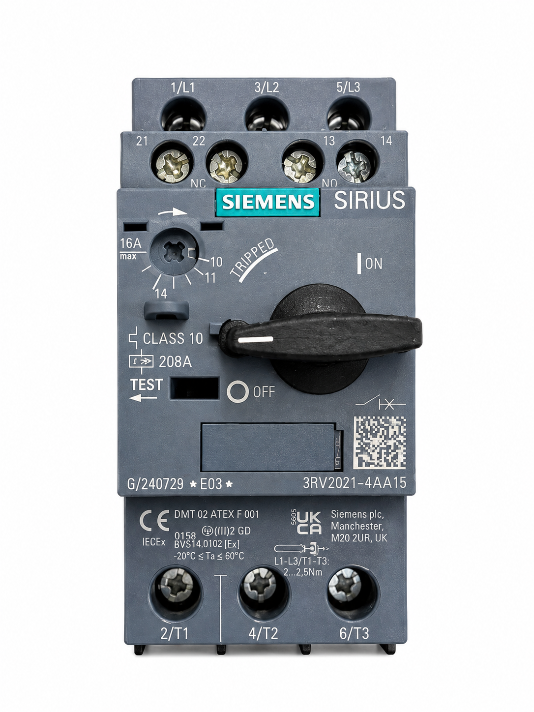 Guardamotor Siemens SIRIUS 3RV2021-4AA15 | Ajuste 10–16 A | Protección para Motor
