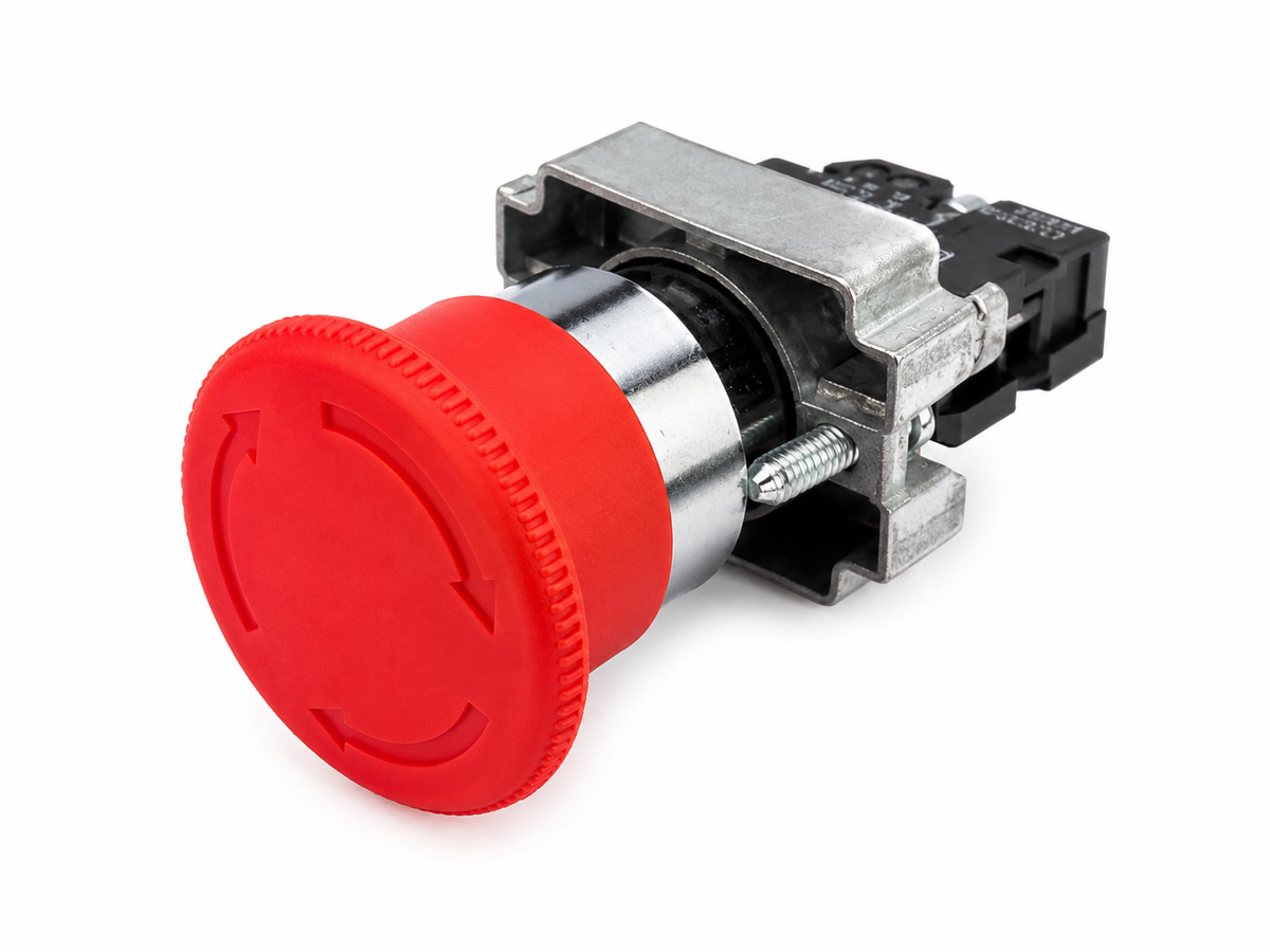 Paro de Emergencia Tipo Hongo 22 mm – 1 Contacto NC (Normalmente Cerrado)
