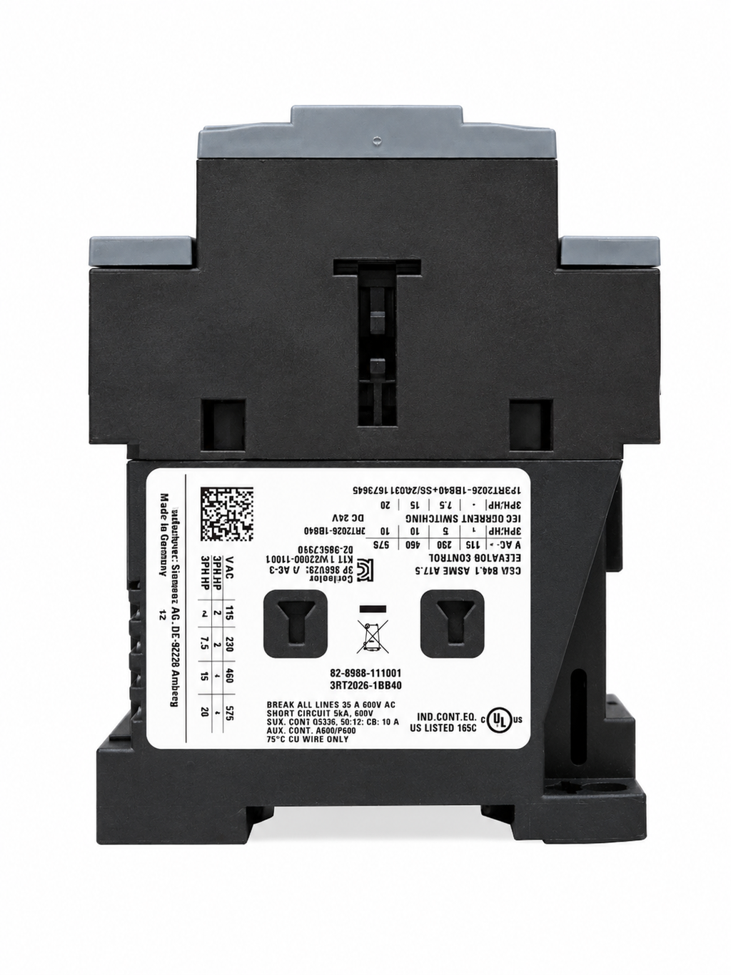 Contactor Siemens SIRIUS 3RT2026-1BB40 | Bobina 24 VDC | 25A | 1NO + 1NC