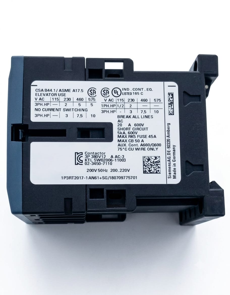 Contactor Siemens 3RT2017-1AN61 | Bobina 220V AC | 12A | 3 Polos + 1NO/1NC