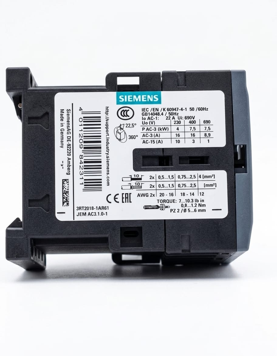 Contactor Siemens 3RT2018-1AR61 | Bobina 440V AC | 16A | 3 Polos + 1NO/1NC