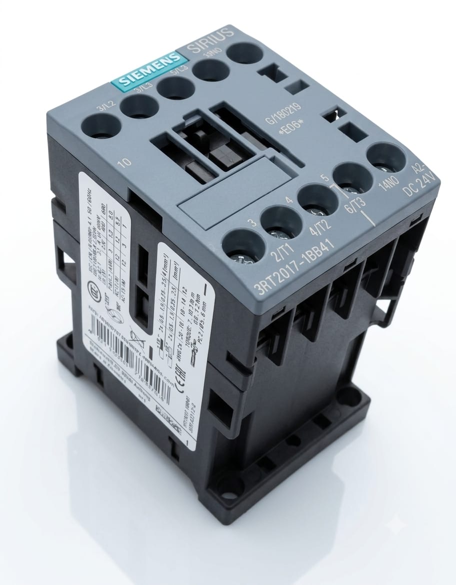 Contactor Siemens 3RT2017-1BB41 | Bobina 24V DC | 12A | 3 Polos + 1NO/1NC