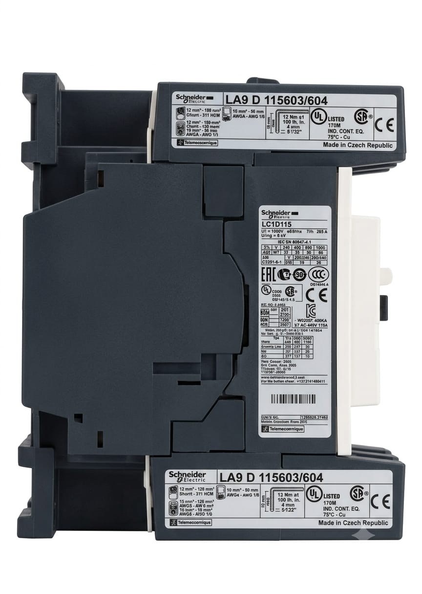 Contactor Tripolar Schneider Electric LC1D115 – 220V CA / 115A