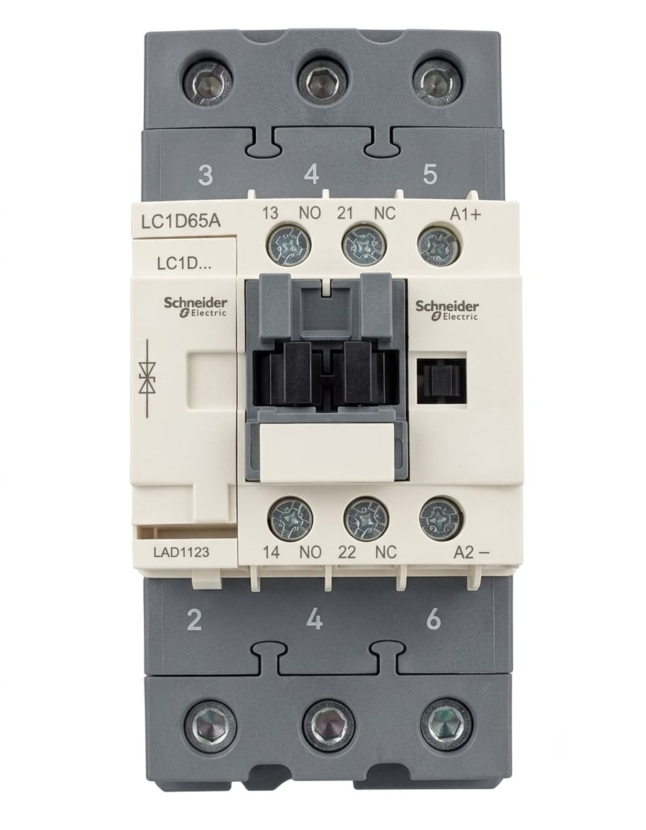 Contactor Schneider Electric TeSys LC1D65A | 65 A | Bobina 12–24 VDC | 3 Polos