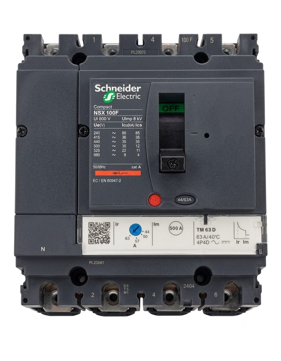 Interruptor Termomagnético Schneider Electric Compact NSX100F LV429652 | 63 A | 4 Polos | TM63D | 36 kA