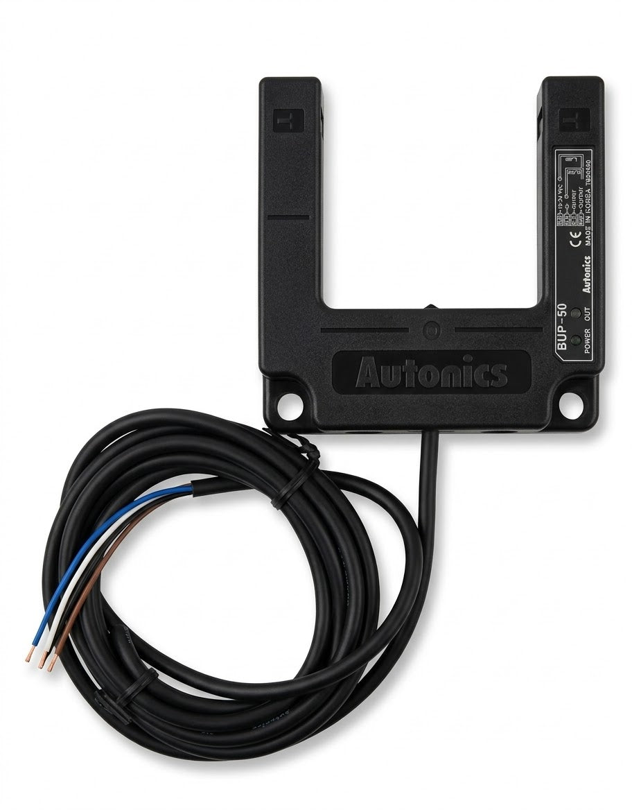 Sensor Fotoeléctrico Autonics BUP-50 - Tipo U (Through-beam), NPN, 50mm