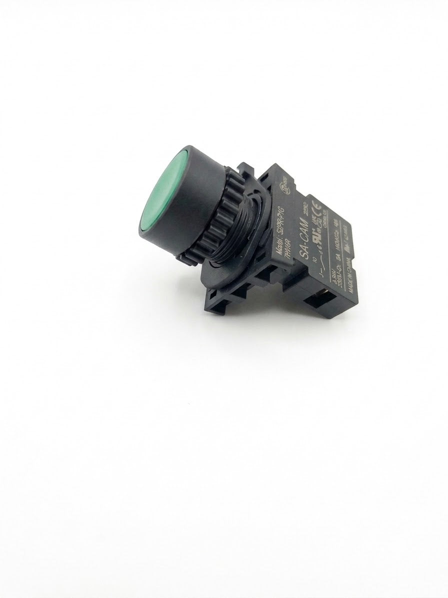 Botón pulsador Autonics S2PR-P1G verde | No iluminado, Ø22/25 mm